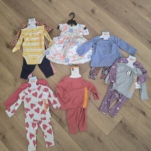 Nwt Carters 6 Matching Sets 16 Pieces Bundle 12 Months 12m Lot Summer Spring